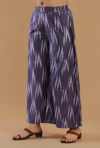 Purple Ikat Cotton Wide-Leg Pant image 2