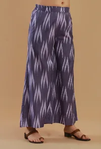 Purple Ikat Cotton Wide-Leg Pant image 3