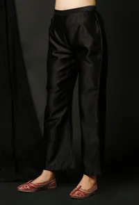 Black Raw Silk Pants image 3