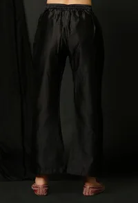 Black Raw Silk Pants image 4