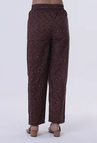 Block Printed Green Color Cotton Pant image 3