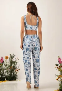 Set Of 2: Serena Floral Chintz Blouse & Dhotipants image 2