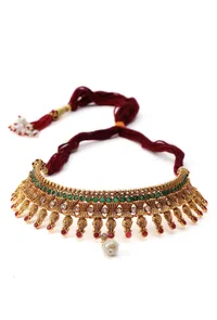 Tanirika Temple Heritage Kemp Necklace Set with Pearls image 2