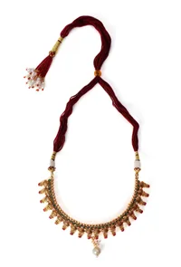 Tanirika Temple Heritage Kemp Necklace Set with Pearls image 3