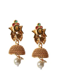 Tanirika Temple Heritage Kemp Necklace Set with Pearls image 6