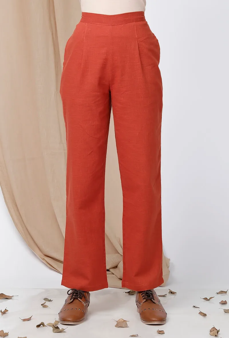 Rust Orange Cotton Pant