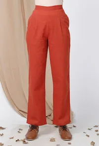 Rust Orange Cotton Pant image 1