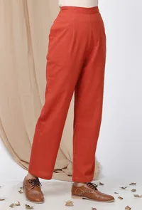 Rust Orange Cotton Pant image 2