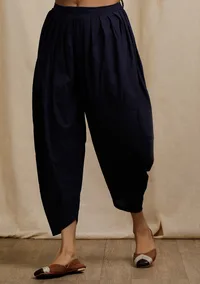 Blue Plain Cotton Dhoti Pants image 3
