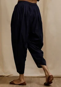 Blue Plain Cotton Dhoti Pants image 4