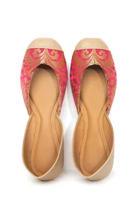 Rose Pink Brocade Juttis image 1