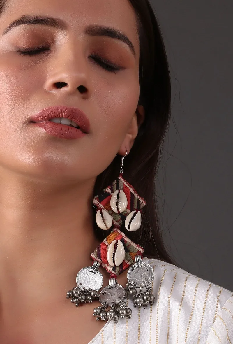 Adya Silver Kutch Earrings