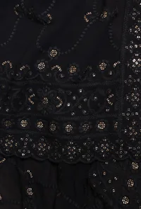Black Color Cotton Georgette Embroidered Dupatta image 5