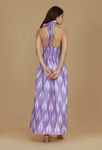 Purple Ikat Halter Neck Dress image 4