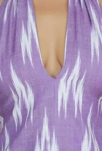 Purple Ikat Halter Neck Dress image 5