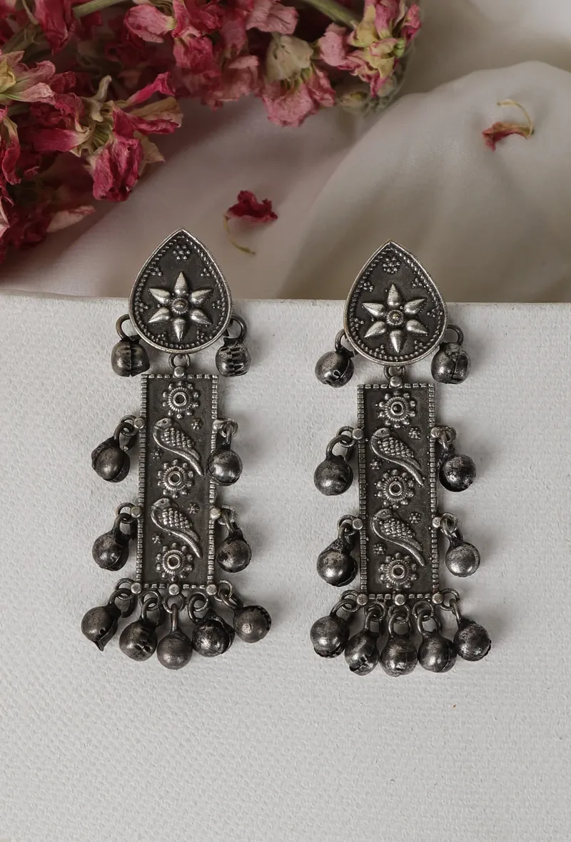 Tribal Rectangular Drop Earrings