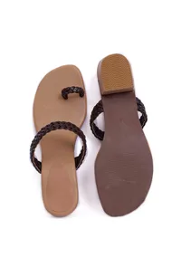 Classic Black Knotted Cruelty Free Leather Sandals image 3