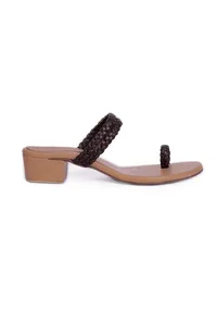 Classic Black Knotted Cruelty Free Leather Sandals image 5