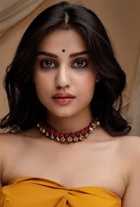 Red and Gold Ghungroo Tribal Necklace image 1