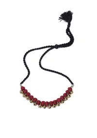 Red and Gold Ghungroo Tribal Necklace image 2
