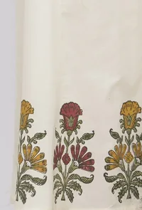 Off White  Hand-Block Printed Cotton Pallazo image 4