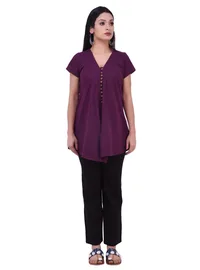 Purple Pure Cotton Kurta image 1
