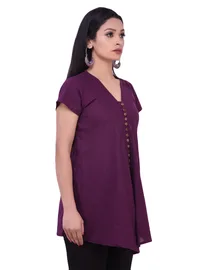 Purple Pure Cotton Kurta image 2