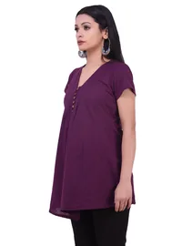 Purple Pure Cotton Kurta image 3