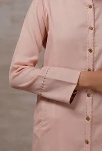 Light Pink Cashmilon Straight Phiran Kurta image 5