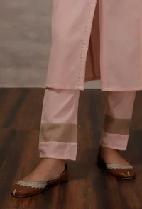 Light Pink Cashmilon Straight Phiran Kurta image 6