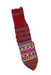 Red & Multi Hand Knitted Woolen Winter Socks image 3