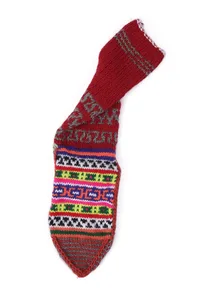 Red & Multi Hand Knitted Woolen Winter Socks image 4