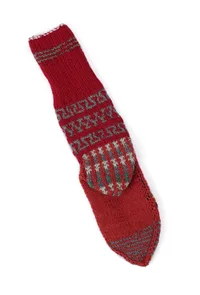 Red & Multi Hand Knitted Woolen Winter Socks image 5