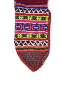 Red & Multi Hand Knitted Woolen Winter Socks image 6