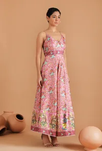 Single: Rani Allover Kalamkari Fir & Flare Long Dress image 2