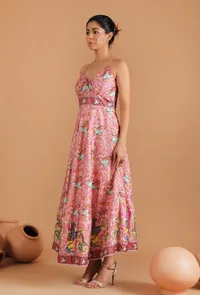 Single: Rani Allover Kalamkari Fir & Flare Long Dress image 3