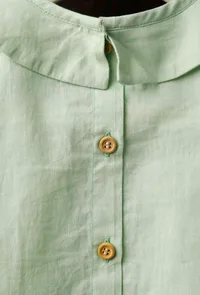 Green Peter Pan Collar Bamboo Fabric Top And Pant image 4