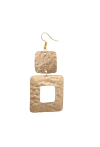 Turkish Squared Brass Earrings image 4