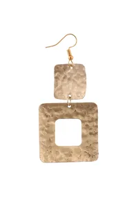 Turkish Squared Brass Earrings image 5