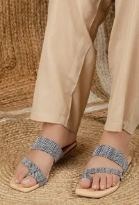 Black and White Pure Hemp Flats image 1