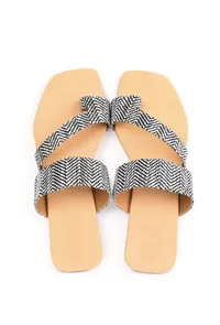 Black and White Pure Hemp Flats image 2