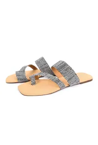 Black and White Pure Hemp Flats image 4