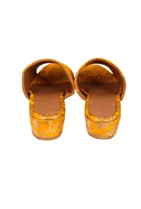 Yellow Brocade Block Heels image 5