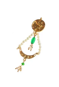 Emerald Pearl Kundan Necklace Set image 5