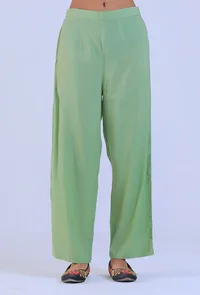 Set Of 2: Green Cotton Kurta with Pant Set image 5