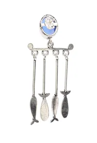 Marine Blue Brass Earrings image 4