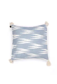 Set of 2: Bubble Blue Ikat Cotton Cushion Covers image 2