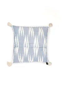 Set of 2: Bubble Blue Ikat Cotton Cushion Covers image 3
