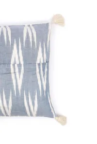 Set of 2: Bubble Blue Ikat Cotton Cushion Covers image 5