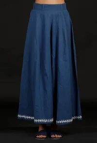 Carolina Blue Halter Kurta and Cotton Pallazo image 4